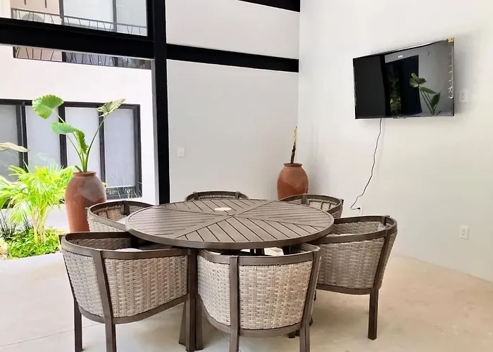 Groups For 8 Guest With 2 Bedrooms Balcony Common Pool Gym Yoga And Mini Market Ximbal Tulum
