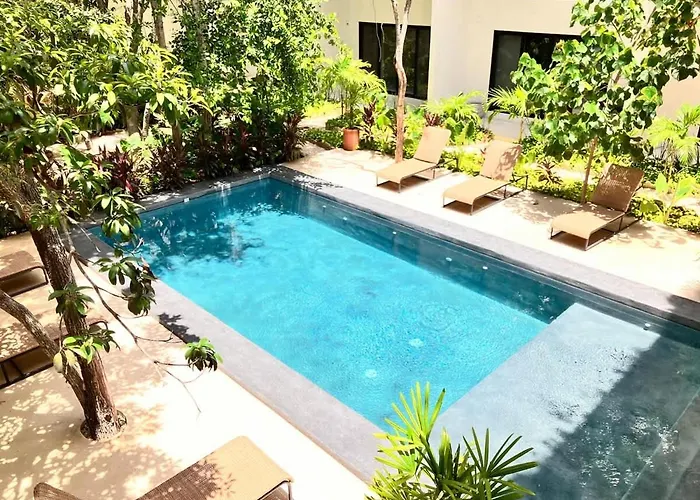 Groups For 8 Guest With 2 Bedrooms Balcony Common Pool Gym Yoga And Mini Market Ximbal Holiday home Tulum